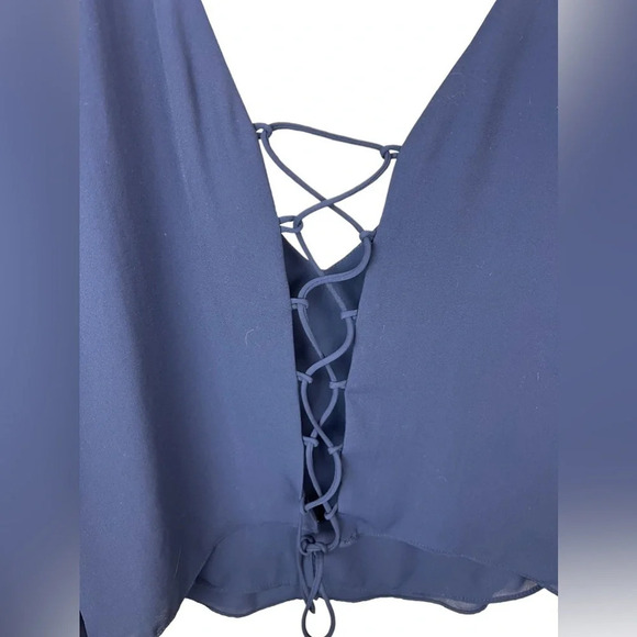 Zara • Lace Up Back Chiffon Kimono Sleeve Blouse - Picture 4 of 8